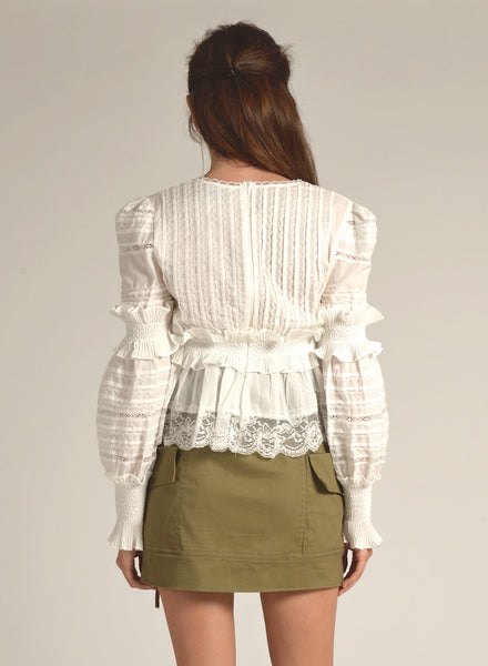 Iris Ruffled Top in White – Citizens of Humanity